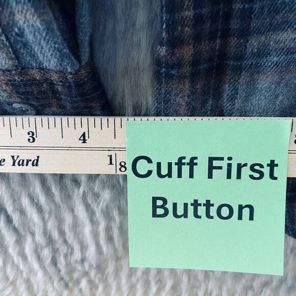 Molokai Surf Co Men's M Medium Blue Black Plaid Flannel Button Up Shirt - Picture 16 of 16